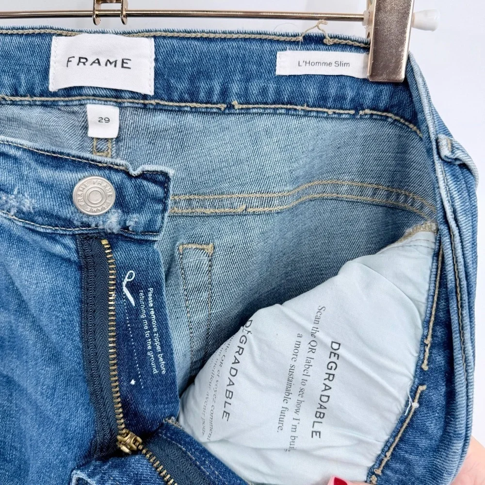FRAME L’Homme Slim Degradable Jeans Agecroft Destruct
